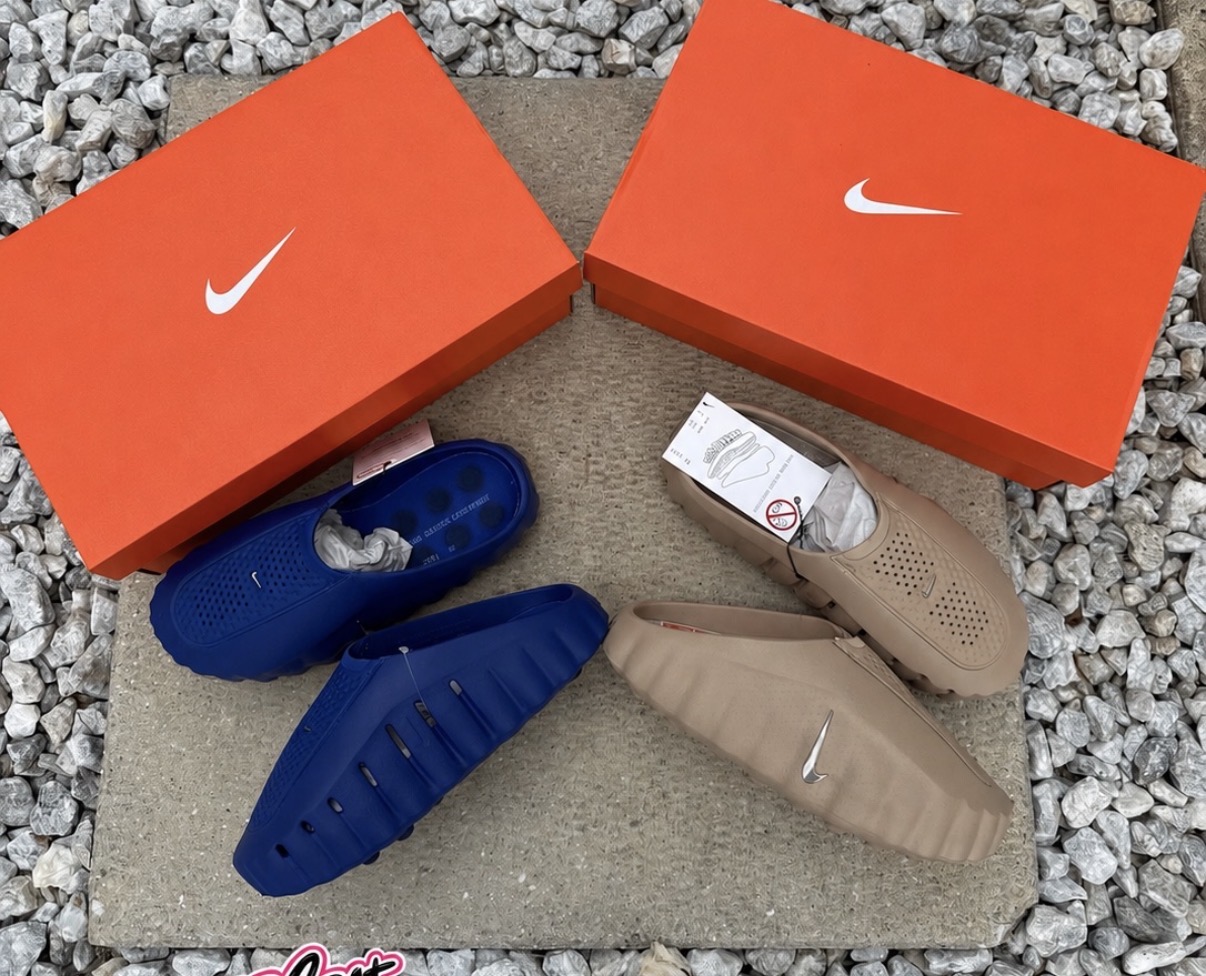 Nike Calm Mule — Blue / Tan
